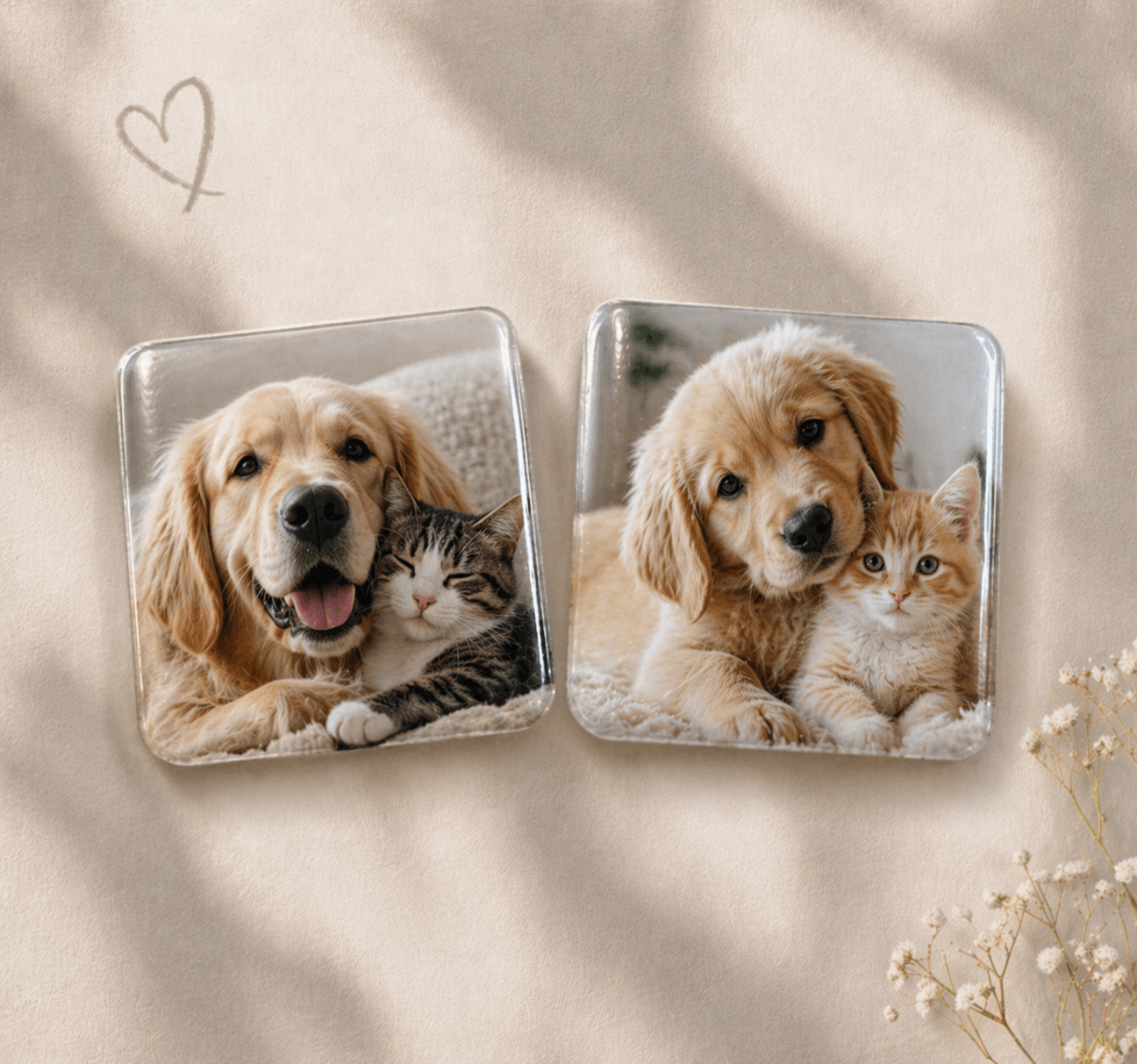 Custom Family Photo Fridge Magnets pack of 2