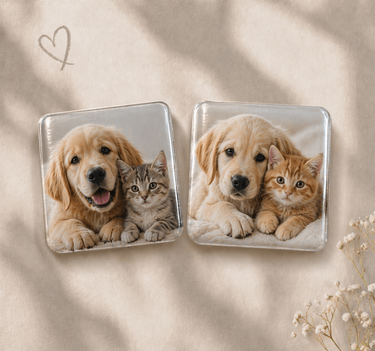 Custom Family Photo Fridge Magnets pack of 2