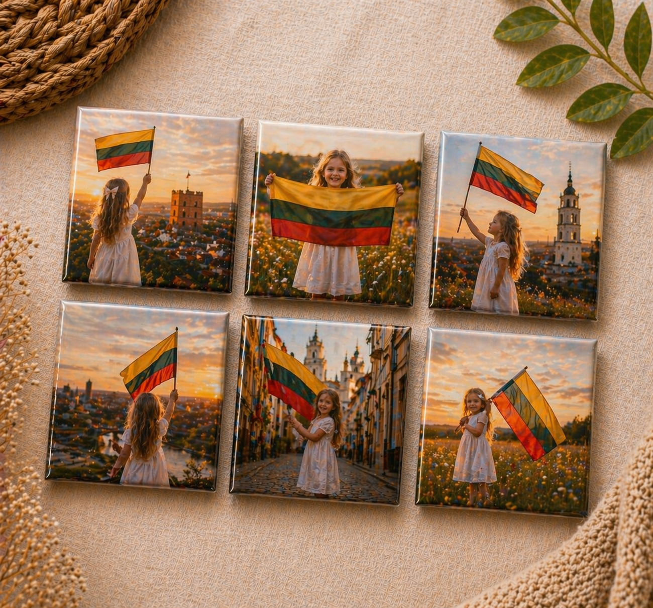 Customize Family photo fridge magnet pack of 6