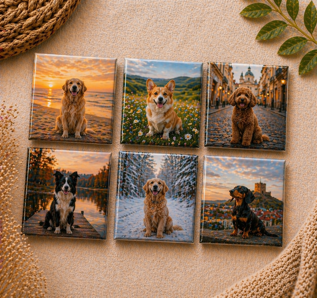 Customize Family photo fridge magnet pack of 6